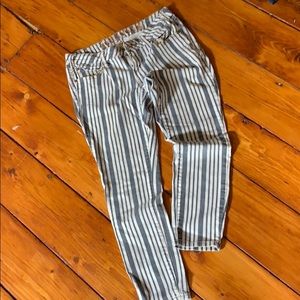 Stripped denim jeans